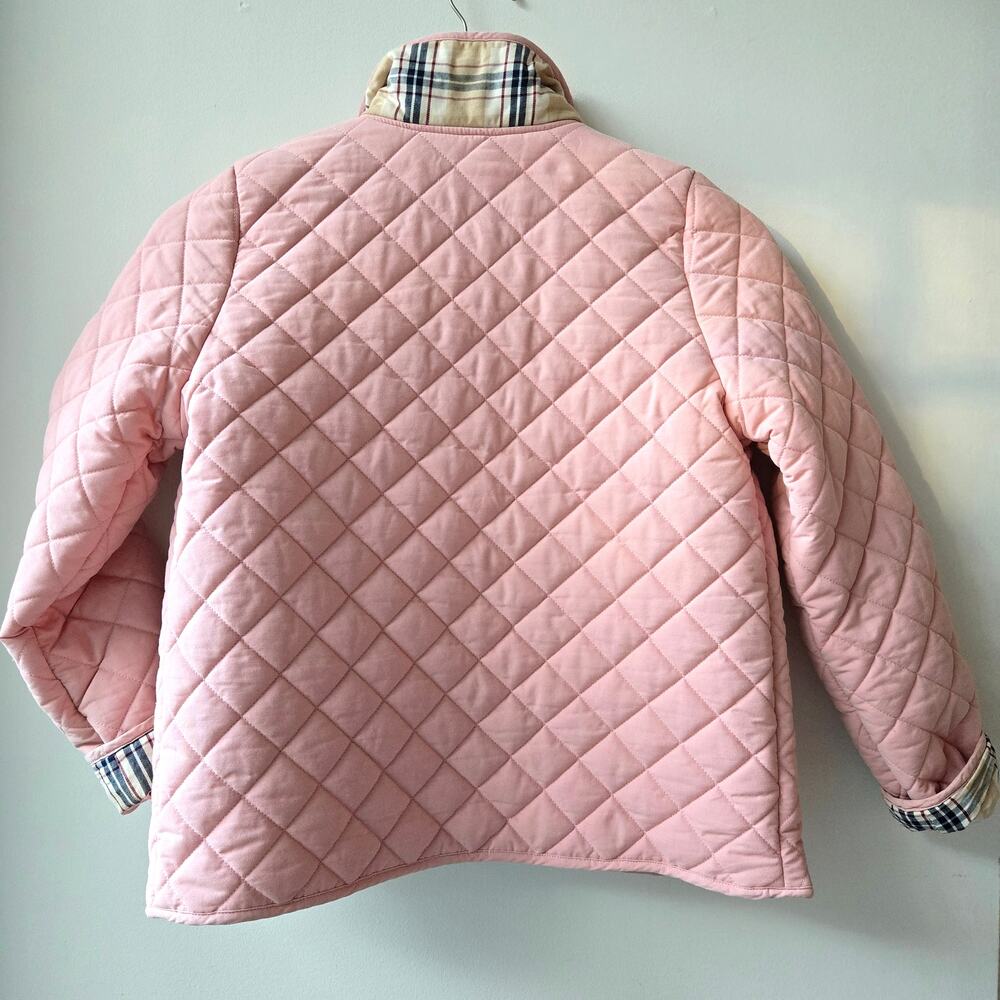 Hope & Henry Girl Quilted Barn Jacket Pink & Plaid Size Large EUC Preppy Classic - Picture 4 of 15